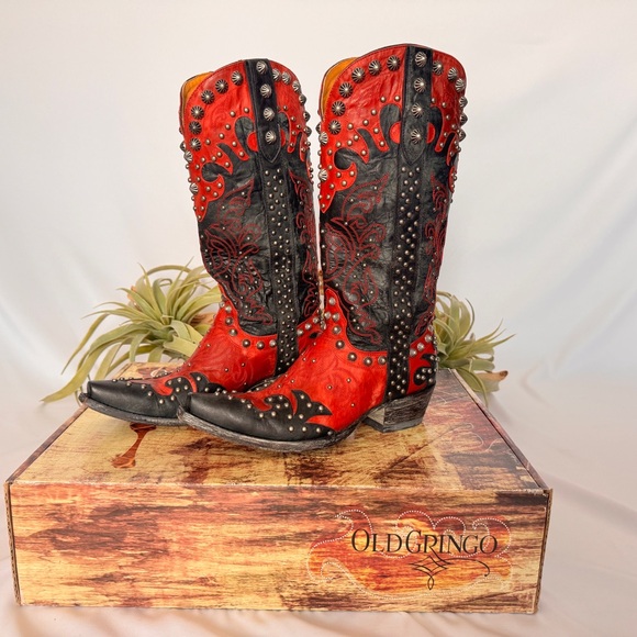 Old Gringo Studded Cowboy Boots 8 - Picture 7 of 13